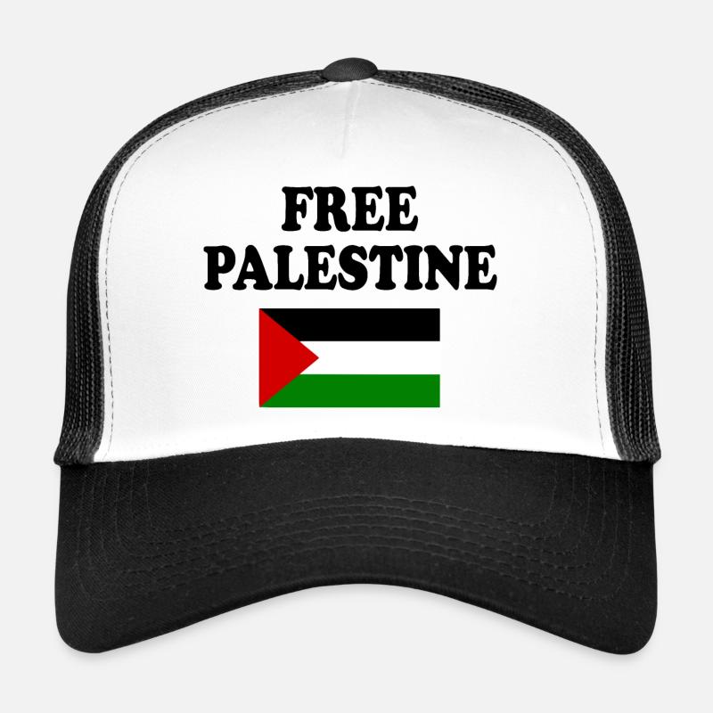 Free palestine - Trucker cap - hvid/sort