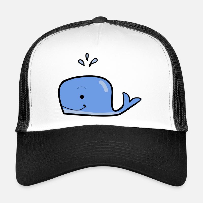 Cute Blue Whale - Trucker Cap - white/black