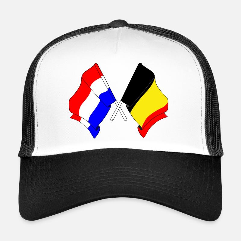 Drapeau des Pays-Bas et drapeau de la Belgique Casquette trucker 