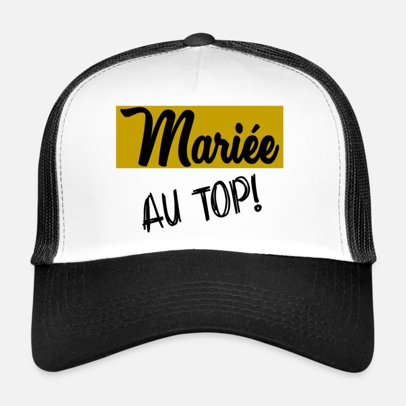 JUST MARRIED. EVJF. MARIEE - Casquette trucker  - blanc/noir
