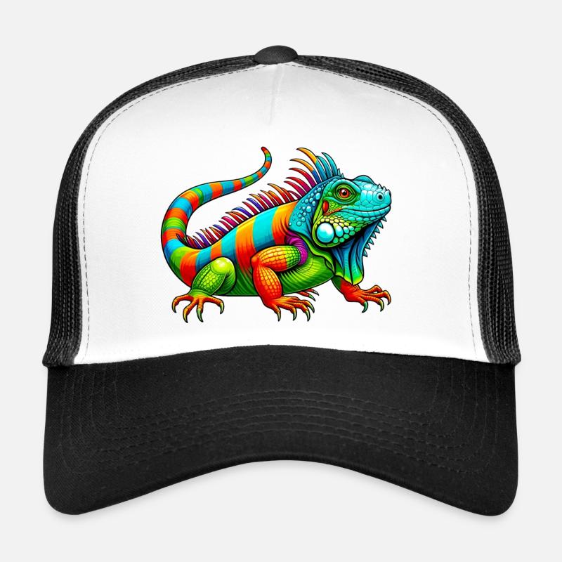 Iguane - Casquette trucker  - blanc/noir