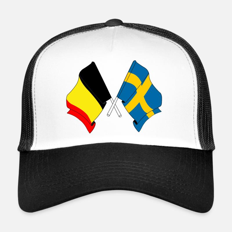 Drapeau de la Belgique, drapeau de la Suède Casquette trucker 