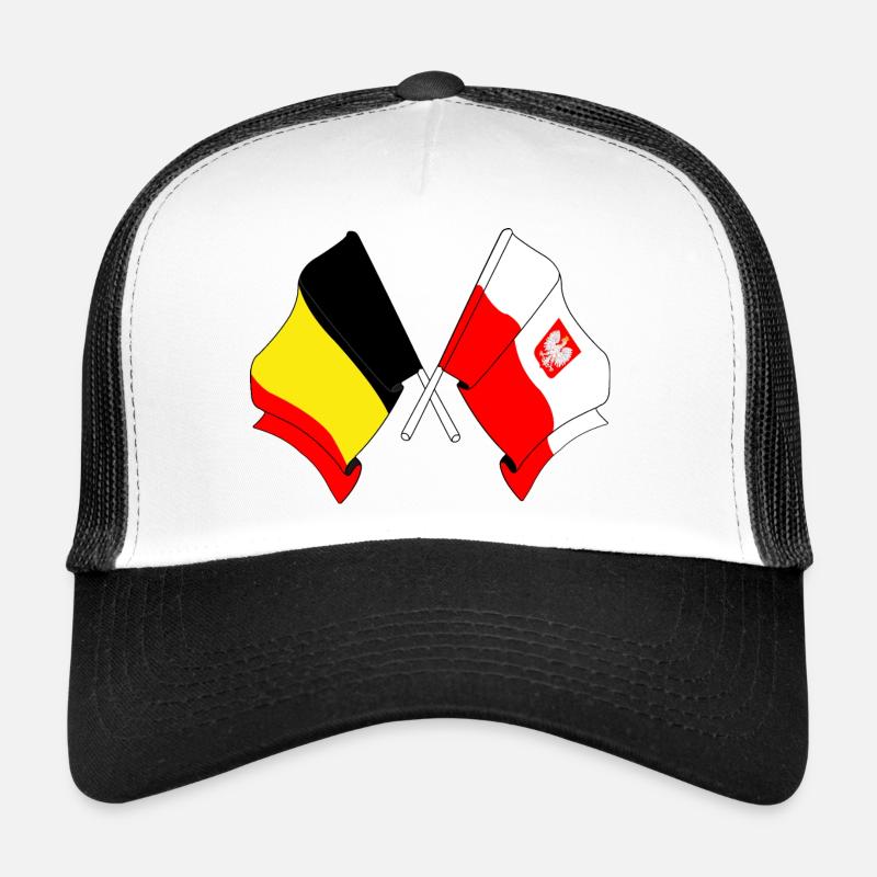 Drapeau de la Belgique, drapeau de la Pologne Casquette trucker 