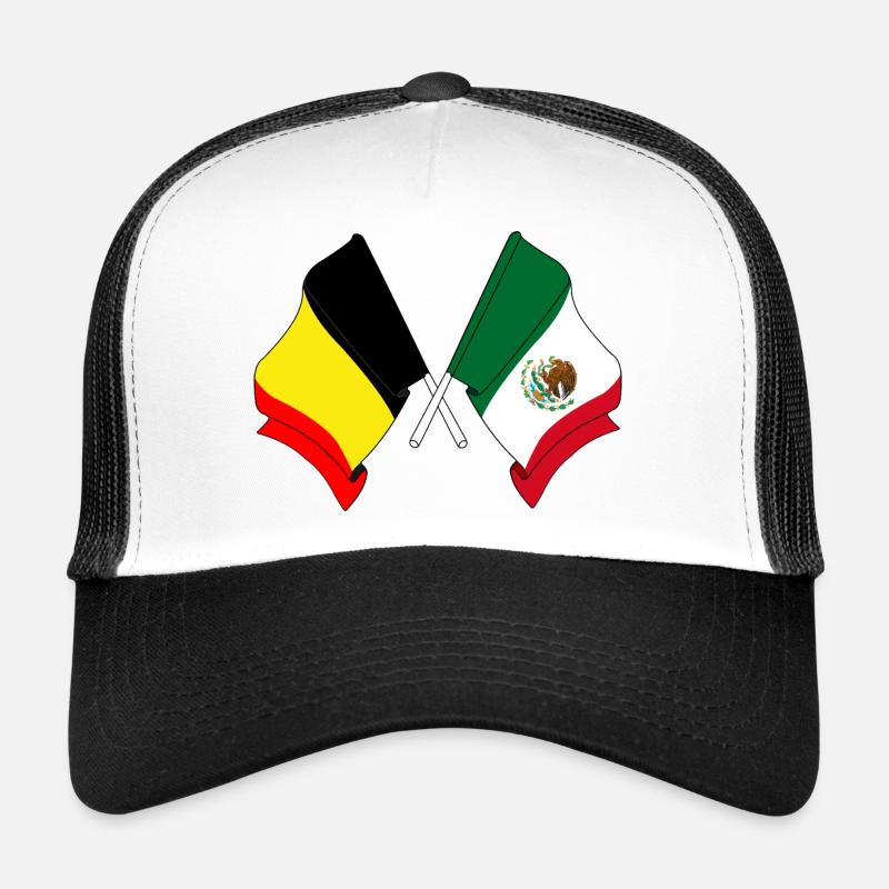 Drapeau de la Belgique, drapeau du Mexique Casquette trucker 