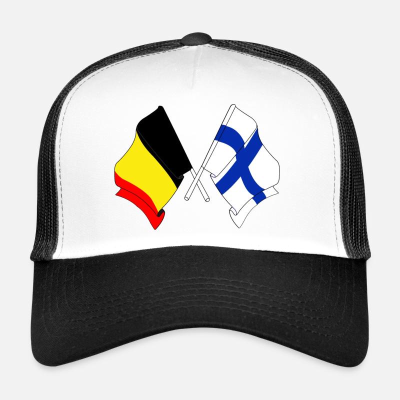 Drapeau de la Belgique, drapeau de la Finlande Casquette trucker 