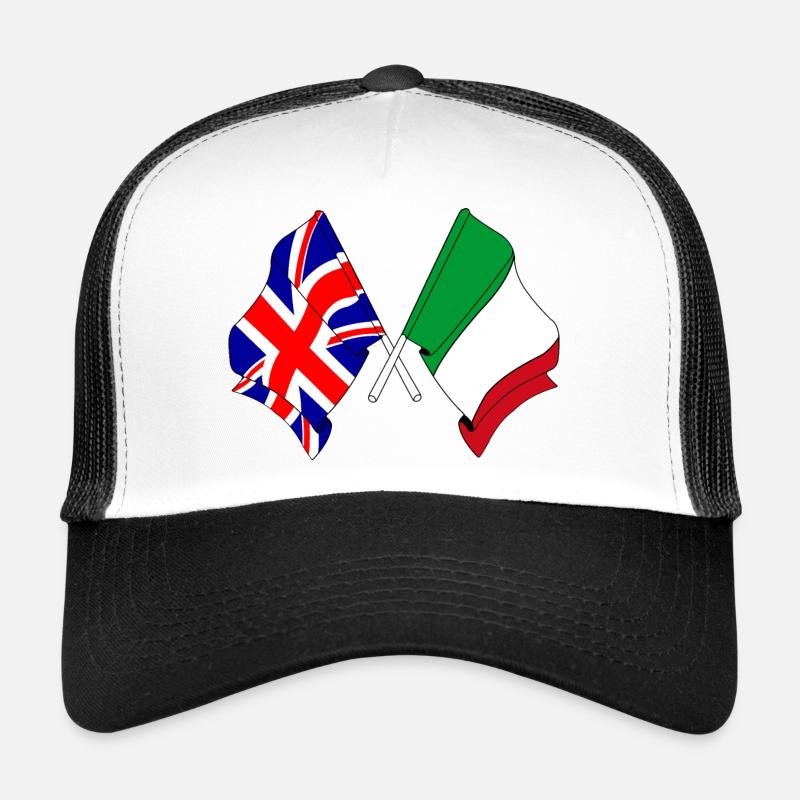 Drapeau Angleterre, drapeau Italie Casquette trucker 