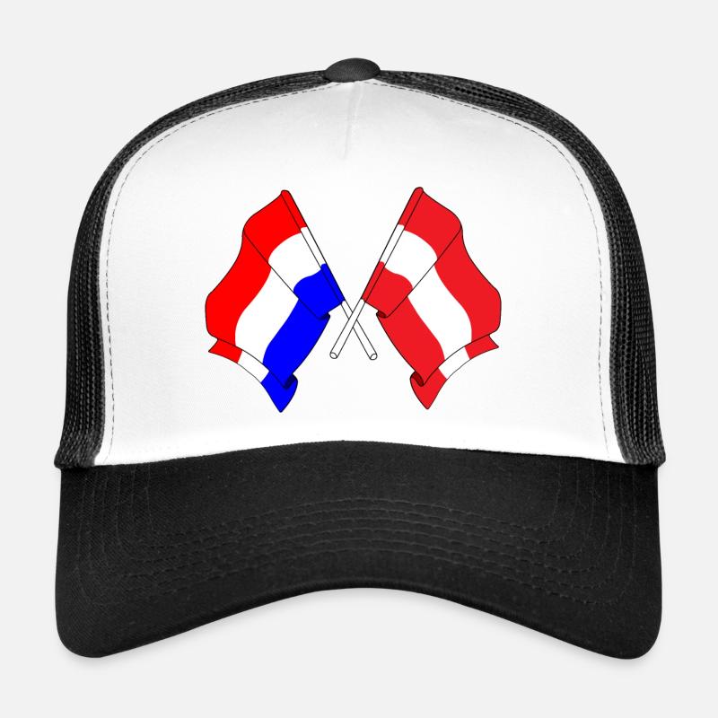 Drapeau Pays-Bas, drapeau Autriche Casquette trucker 