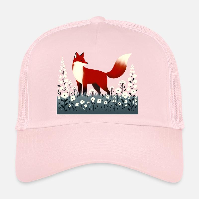 Fox in flower meadow Trucker Cap