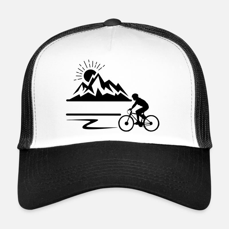 Radfahrer, Radfahrer, mautainbiker berge - Trucker Cap - Weiß/Schwarz