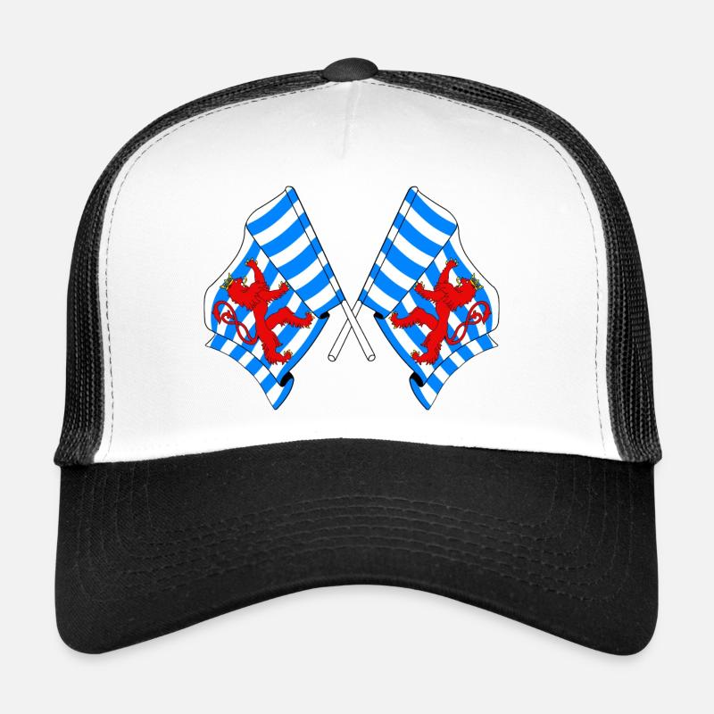 Deux drapeaux Luxembourg Belgique Casquette trucker 
