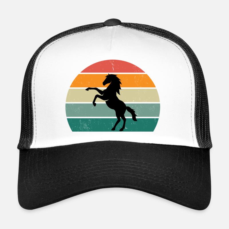 Retro-Pferde-Silhouette-Design Trucker Cap