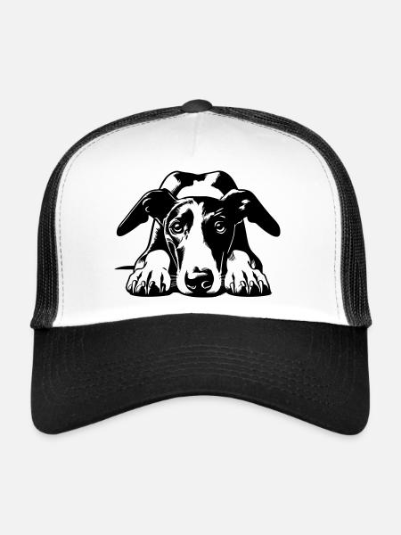 Galgo Head with Paws - Trucker Cap - white/black - Front