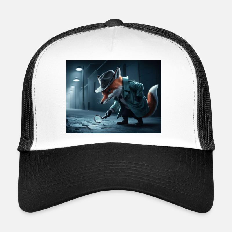 Détective Fox - Casquette trucker  - blanc/noir