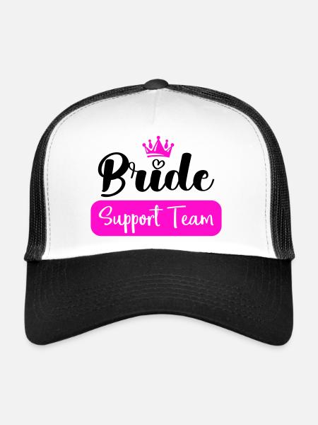 bride support team - Trucker Cap - Weiß/Schwarz - Vorne