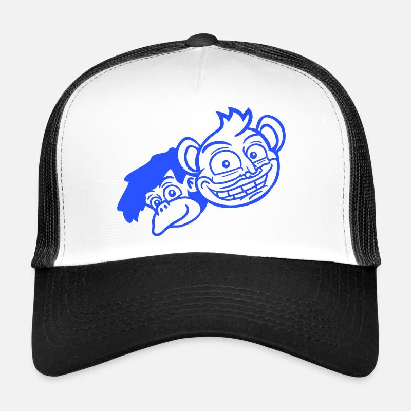 2 Funny Monkey Faces Two Friends Crew Team Trucker Cap