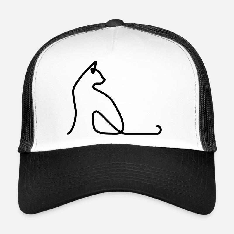 Cat 02 - Casquette trucker  - blanc/noir