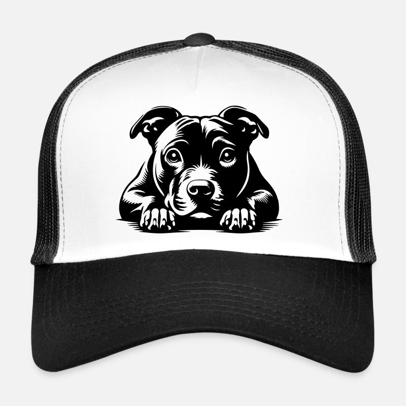 Staffordshire Bull Terrier Head with Paws Trucker Cap