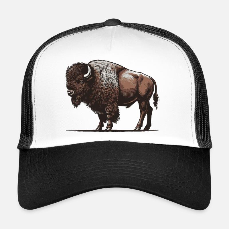 Bison - Trucker Cap - white/black