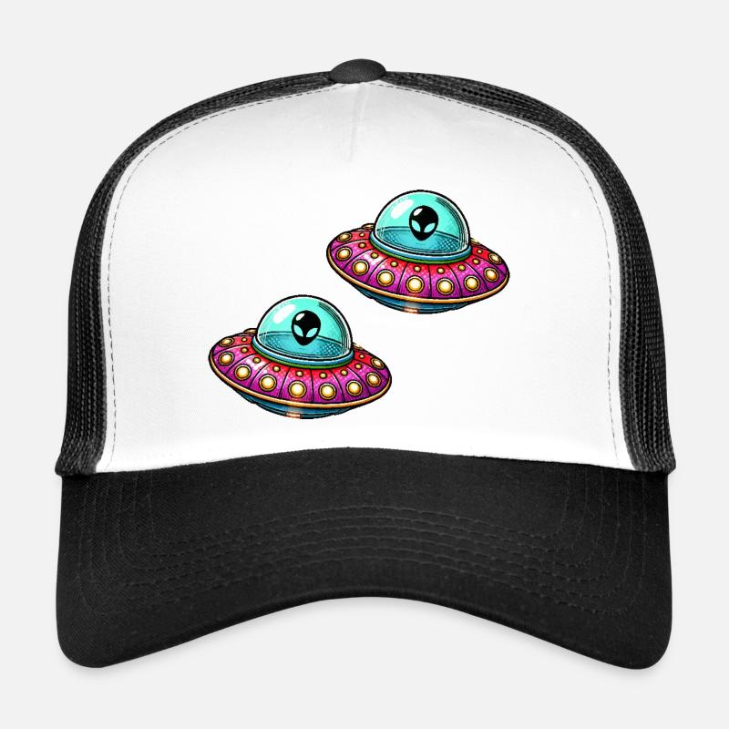 ufo comic 2 - Trucker Cap - Weiß/Schwarz