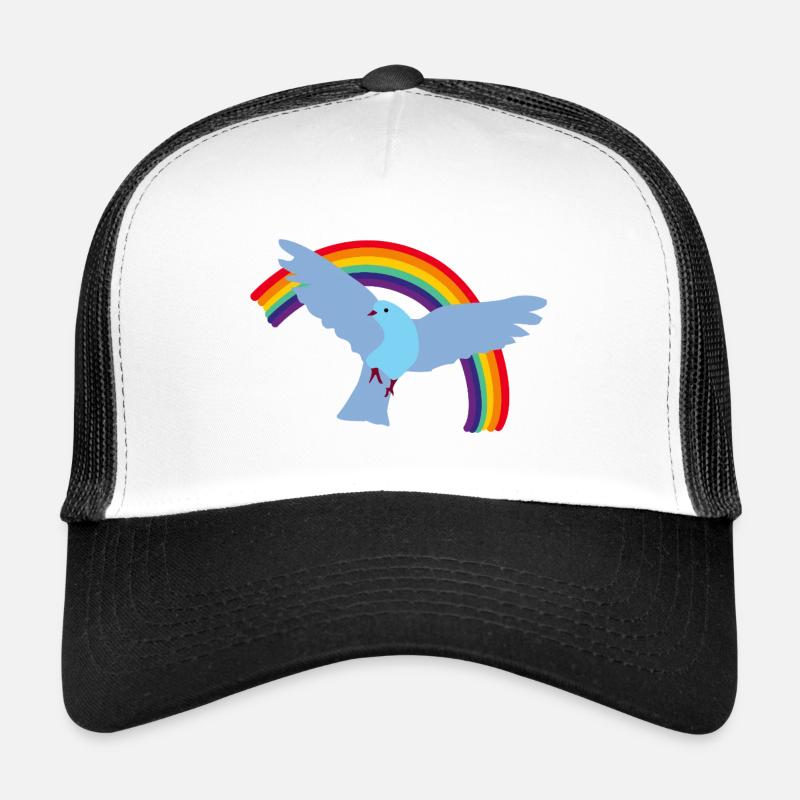 Friedenstaube mit Regenbogen Trucker Cap
