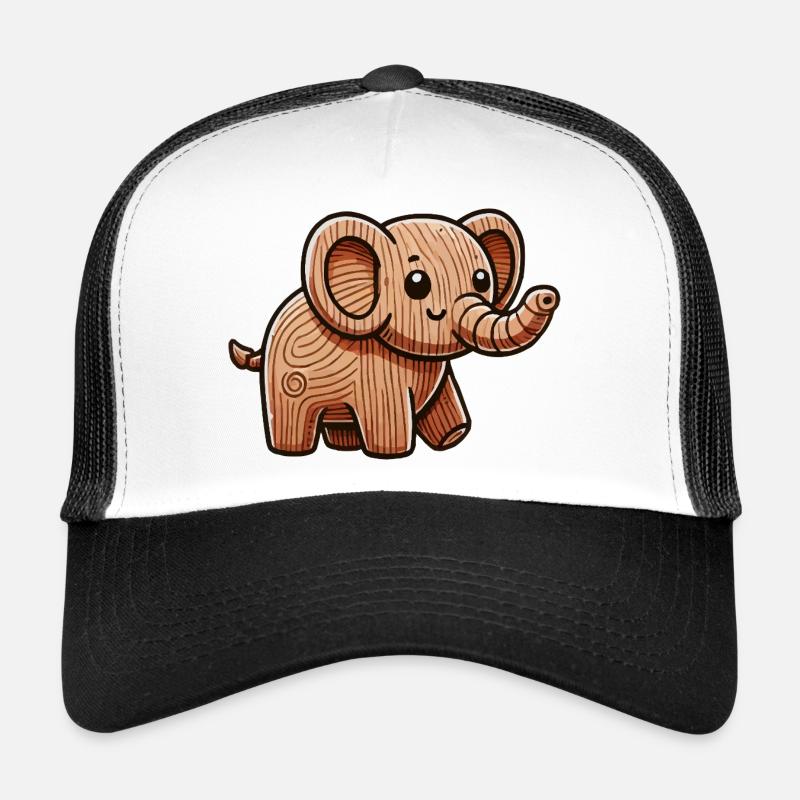 Eléphant en bois Casquette trucker 