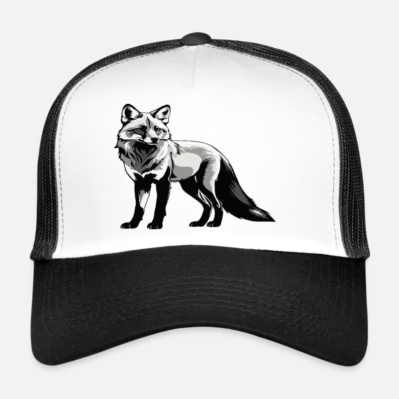 Fuchs - Cute Animal Design - Trucker Cap - Weiß/Schwarz