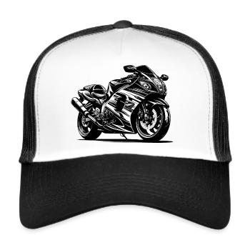 Wanderfalke three - Trucker Cap - Weiß/Schwarz - Vorne