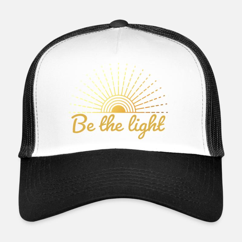 Be the Light – Mystical Boho Sun - Trucker Cap - white/black