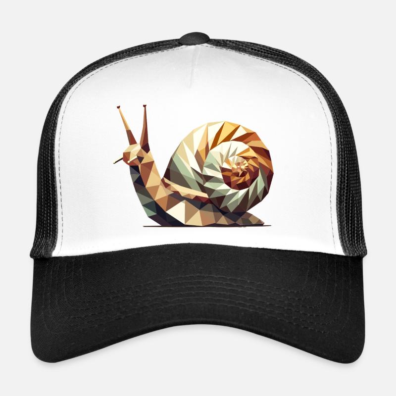 Escargot géométrique – Art Low-Poly stylisé Casquette trucker 