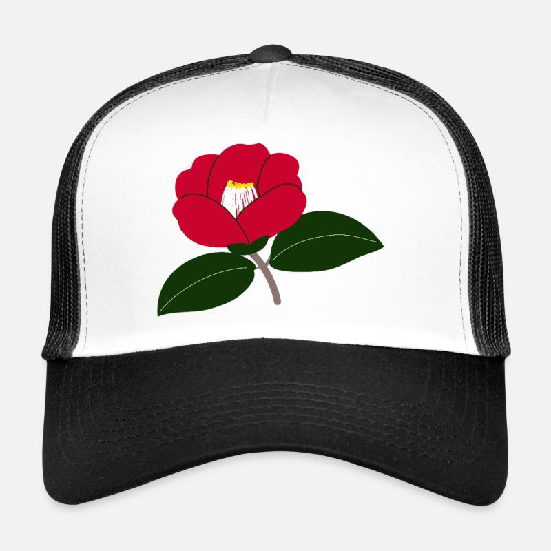 Rote Kamelienblüte Illustration2 Trucker Cap