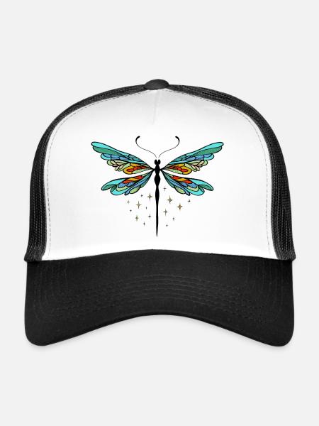 Dragonfly Libelle - Trucker Cap - white/black - Front