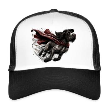 Super Hund Deutsch Drahthaar DD Pointer Geschenk - Trucker Cap - Weiß/Schwarz - Vorne