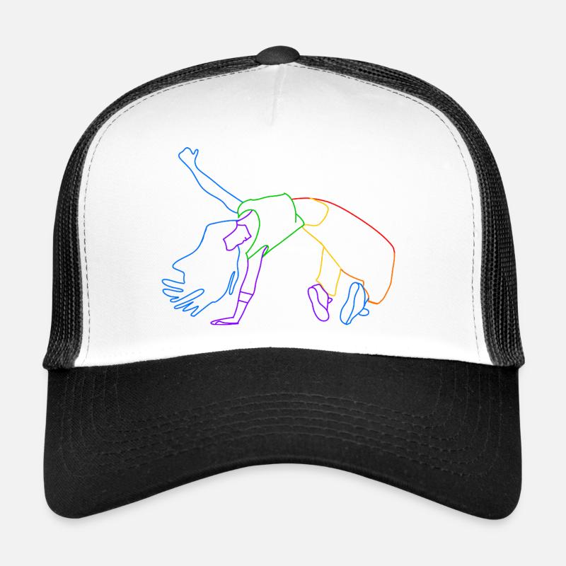 Color line acrobat in motion - Trucker Cap - white/black