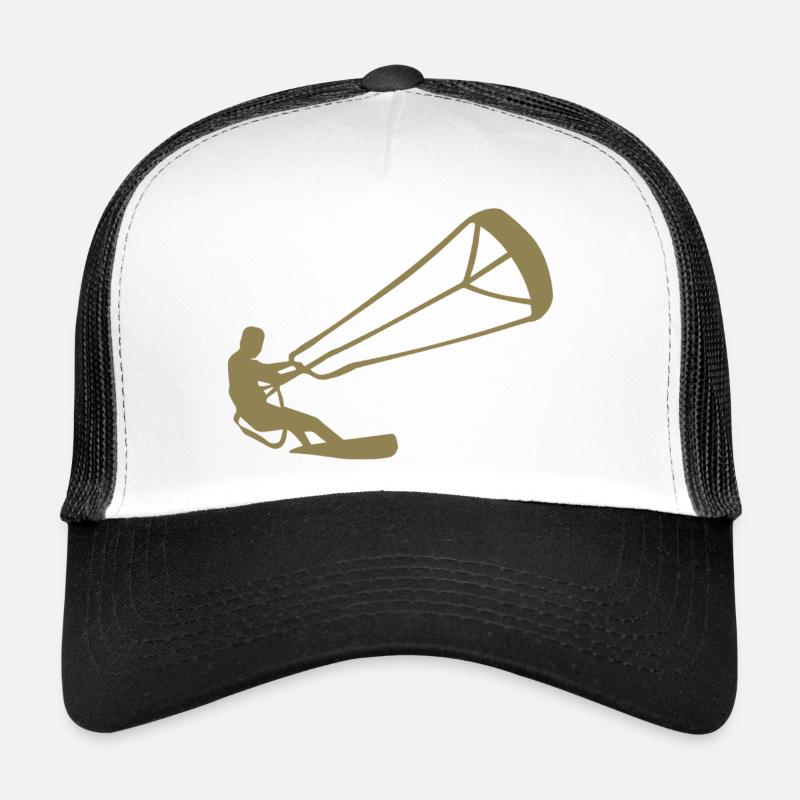 Kitesurfer Silhouette Kiteboarding Adrenalin Sport - Trucker Cap - Weiß/Schwarz