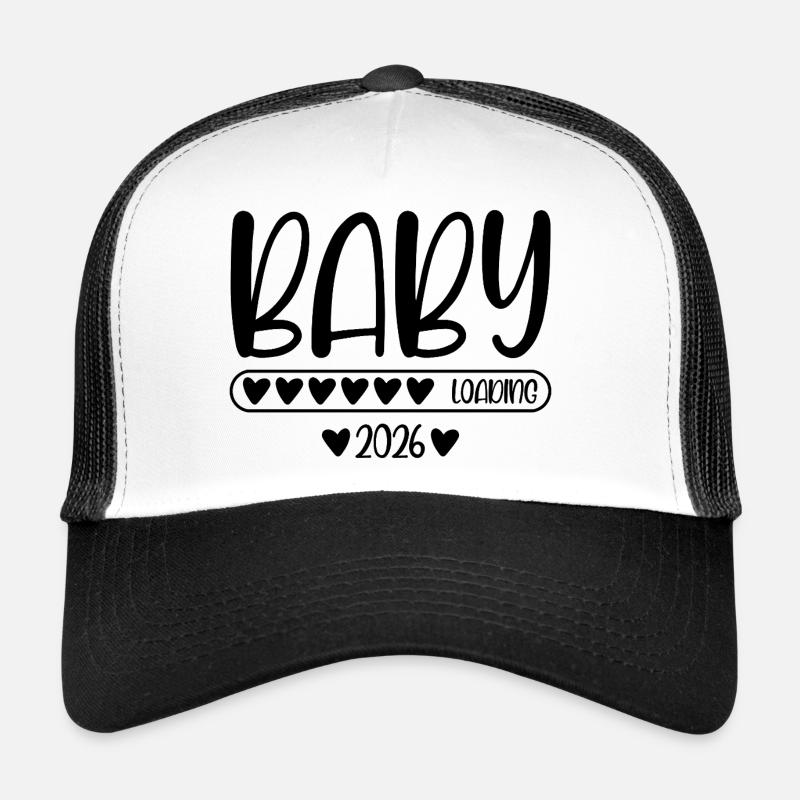 Baby 2026 loading - Trucker Cap - Weiß/Schwarz