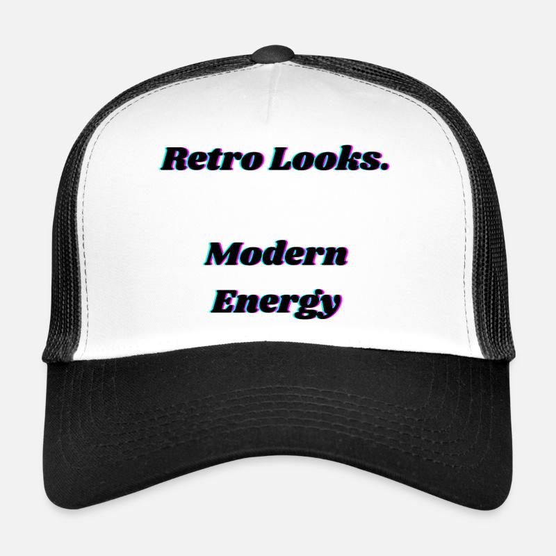 Retro Neon Glitch Typografie Design Trucker Cap