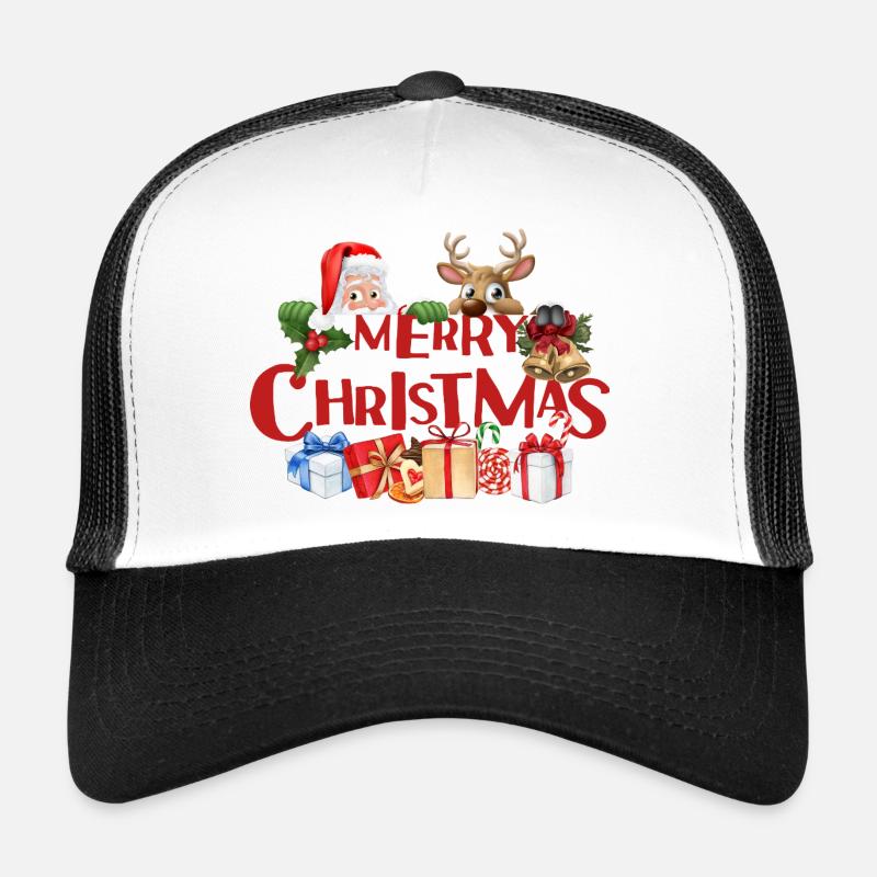 Frohe Weihnachten Festliche Kleidung - Trucker Cap - Weiß/Schwarz