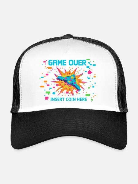 Game Over Neon Arcade Game - Casquette trucker - blanc/noir