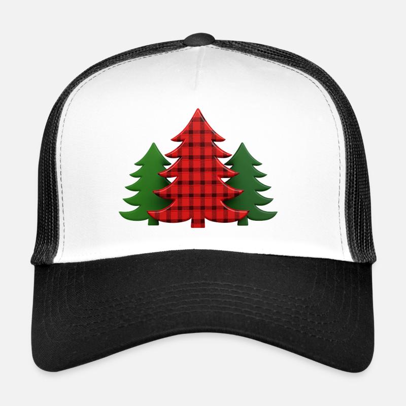 Plaid Tree Christmas Trees Christmas Tree Trucker Cap