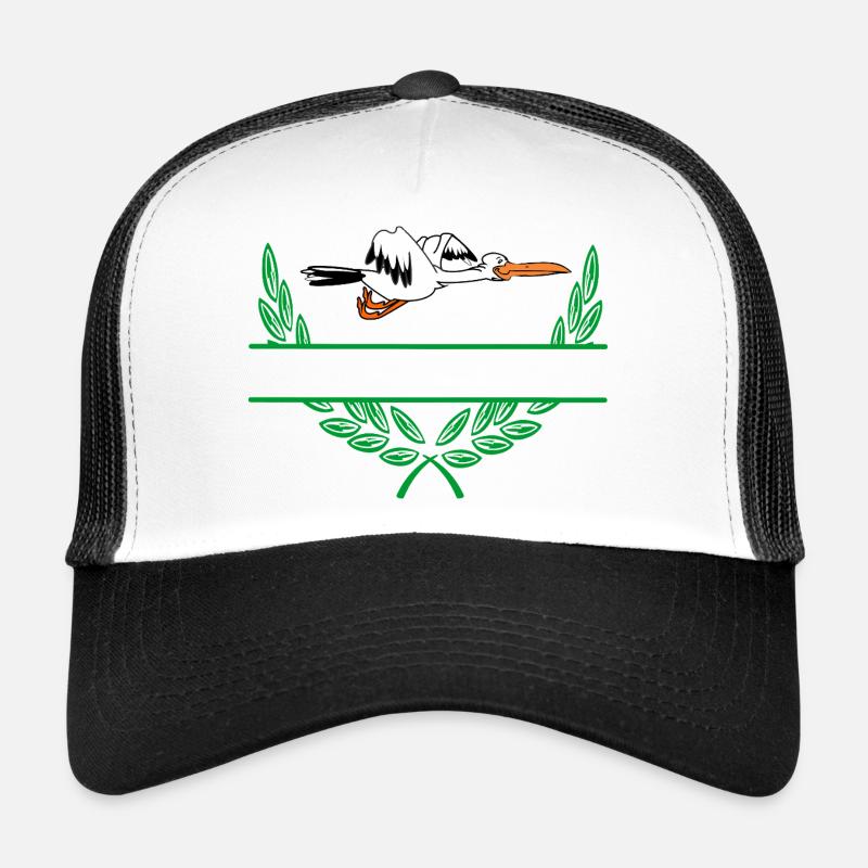 Stork Laurel Wreath with Namespace Trucker Cap