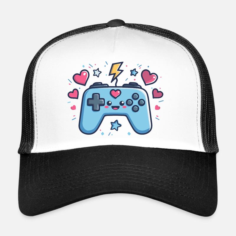 Conception du cœur de la manette de jeu Kawaii Casquette trucker 