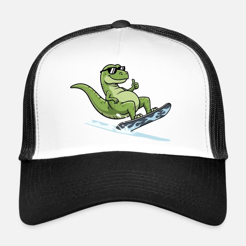 Cooler Dinosaurier Surfer Mit Sonnenbrille Trucker Cap