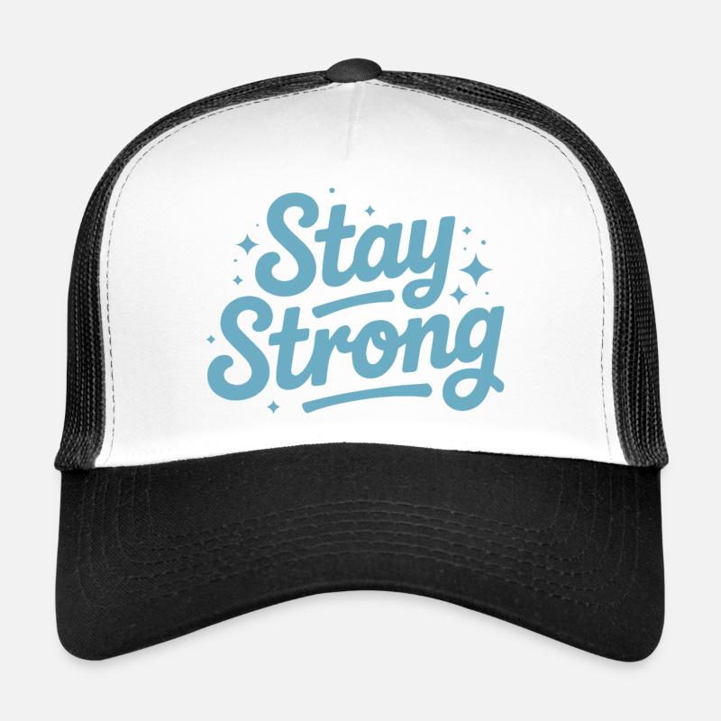 Stay Strong Script with Stars - Trucker Cap - white/black