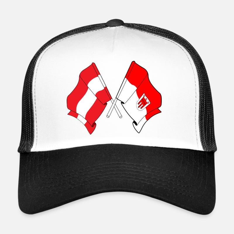 Austria & Vorarlberg Crossed Flags Trucker Cap