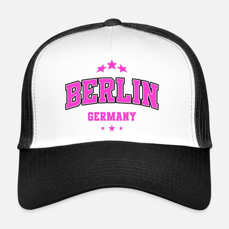 Berlin Germany Graphic College Pink Souvenir Trucker Cap