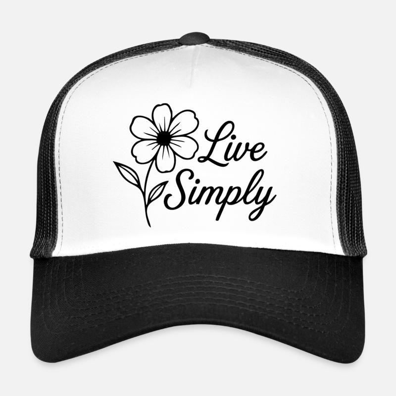 Vivre simplement - Casquette trucker  - blanc/noir