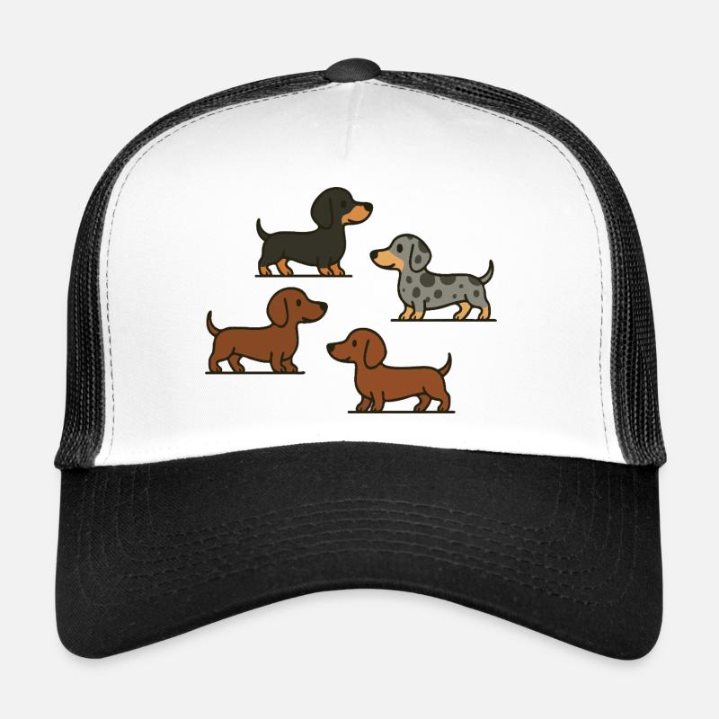 Quatuor teckel : Spotted & Solid Casquette trucker 
