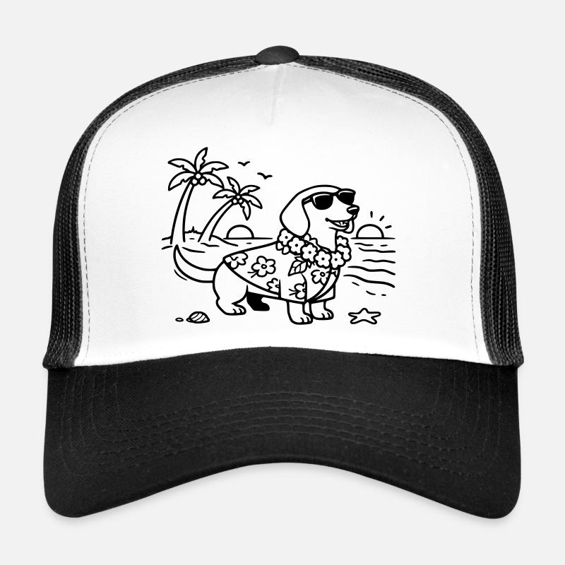 Hawaii vacation dachshund vacation mode with dog Trucker Cap