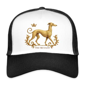 Free the Galgo - Embroidery Nr01 - Trucker Cap - Weiß/Schwarz - Vorne