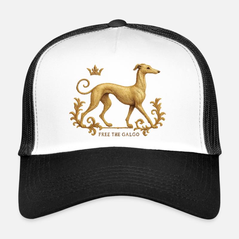 Free the Galgo - Embroidery Nr01 - Trucker Cap - Weiß/Schwarz